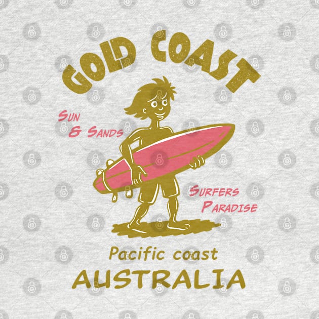 Gold coast Funny Surf Silhouette by Alexander Luminova